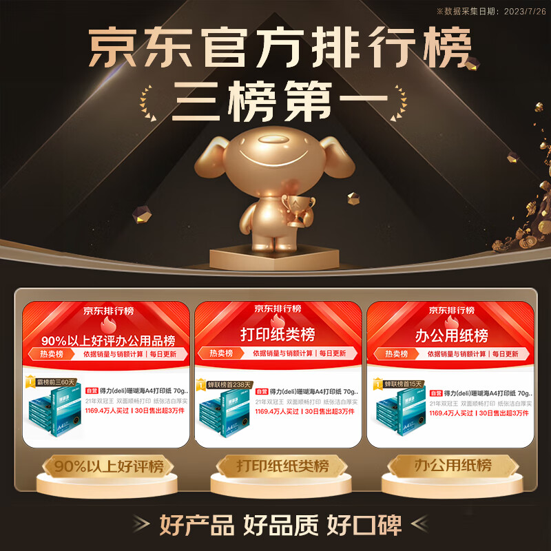 Deli Coral Sea A4 Printing Paper, 70g 500 Sheets*5 Packs Per Box, Double-Sided P...