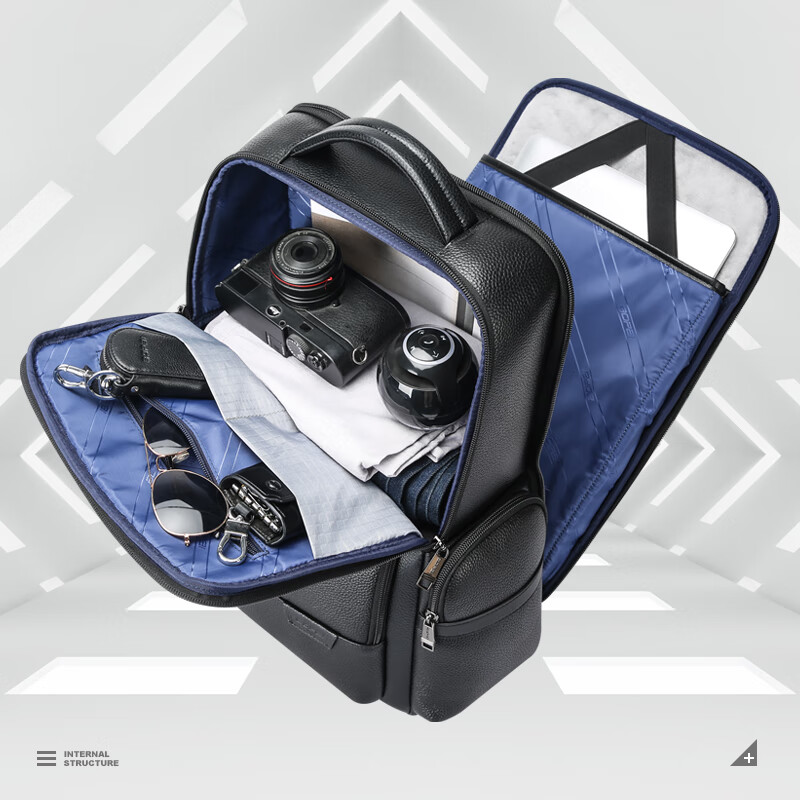 Bopai Leather Business Backpack for Men, 15-Inch Laptop Bag, Travel Bookbag, Hol...