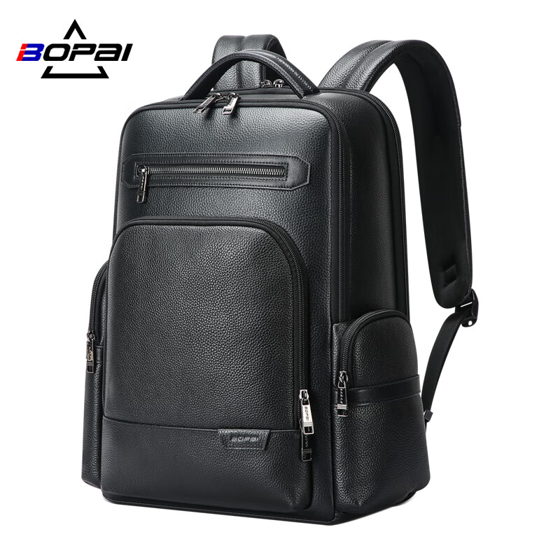 Bopai Leather Business Backpack for Men, 15-Inch Laptop Bag, Travel Bookbag, Hol...
