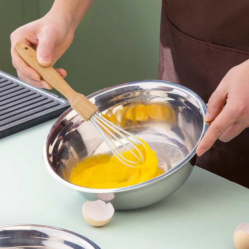 CHAHUA Premium Stainless Steel Bowl, Thickened Flat Bottom Soup Pot, Kitchen Mix...