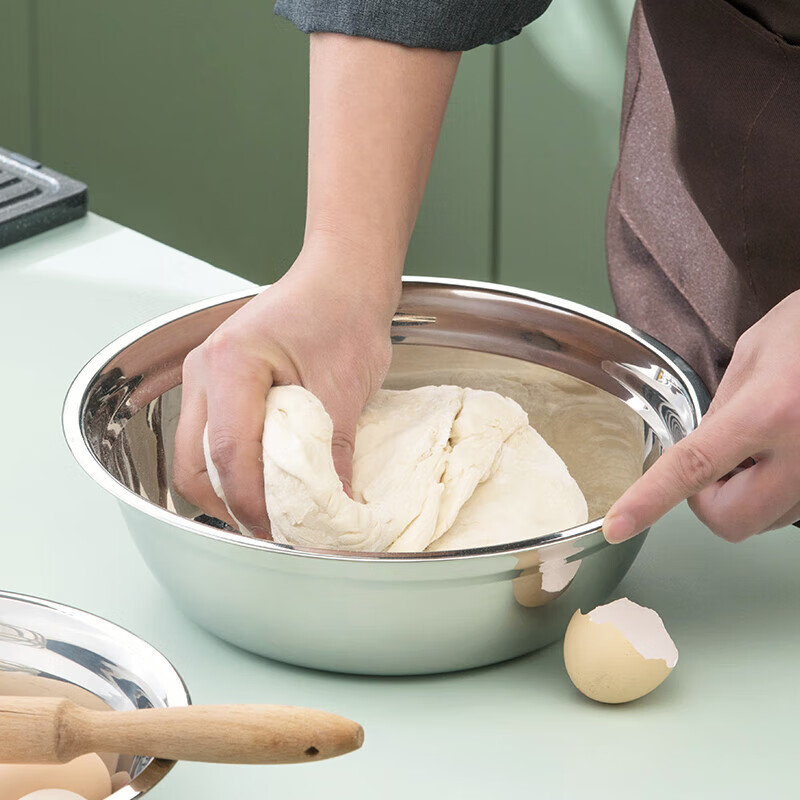 CHAHUA Premium Stainless Steel Bowl, Thickened Flat Bottom Soup Pot, Kitchen Mix...