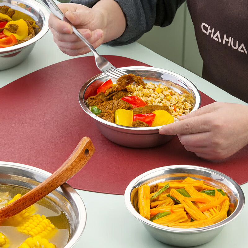 CHAHUA Premium Stainless Steel Bowl, Thickened Flat Bottom Soup Pot, Kitchen Mix...