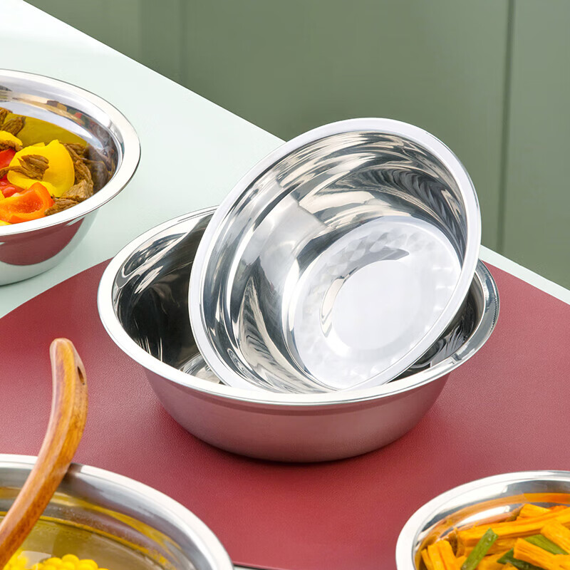 CHAHUA Premium Stainless Steel Bowl, Thickened Flat Bottom Soup Pot, Kitchen Mix...