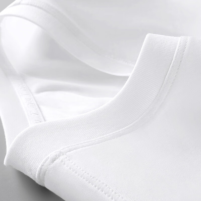 Mr. Bu Men's Short Sleeve T-shirt Pure Cotton White T-shirt Solid Color Undershi...