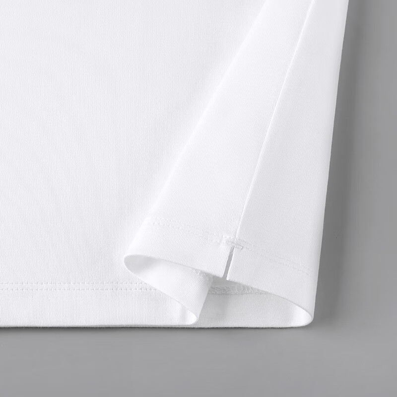 Mr. Bu Men's Short Sleeve T-shirt Pure Cotton White T-shirt Solid Color Undershi...