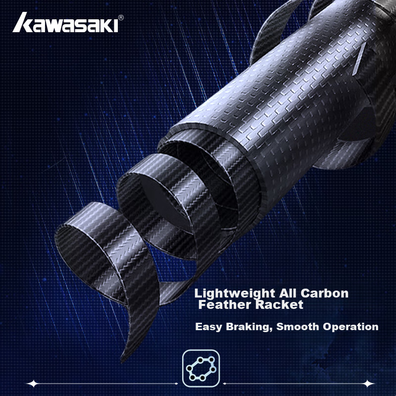 Kawasaki Full Carbon Badminton Racket, Single Racket, Professional Ultra-Light T...