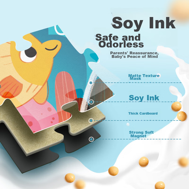 Big Eyes Little Baby Magical Animals, 48-Piece 3-In Magnetic Puzzle, Magnetic Bo...