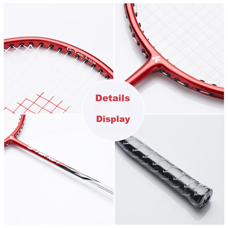 Kawasaki Badminton Racket Set, Ultra-Light Carbon Fiber Durable Pair KD-1 Blue A...