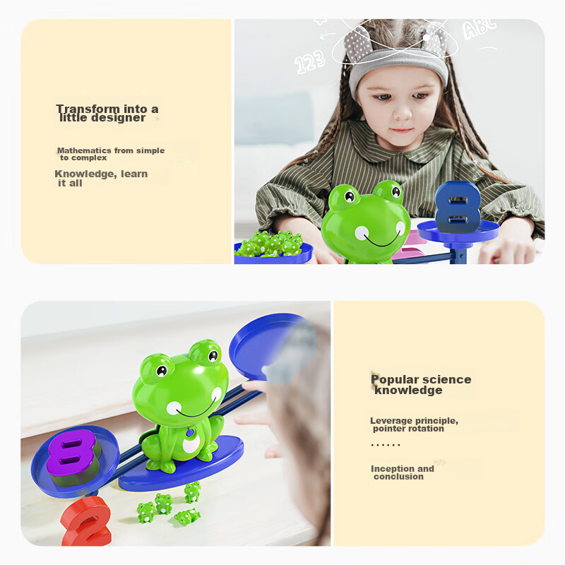 Dimanqi Children's Toy, Mini Frog Balance Scale, Educational Tool, Early Learnin...
