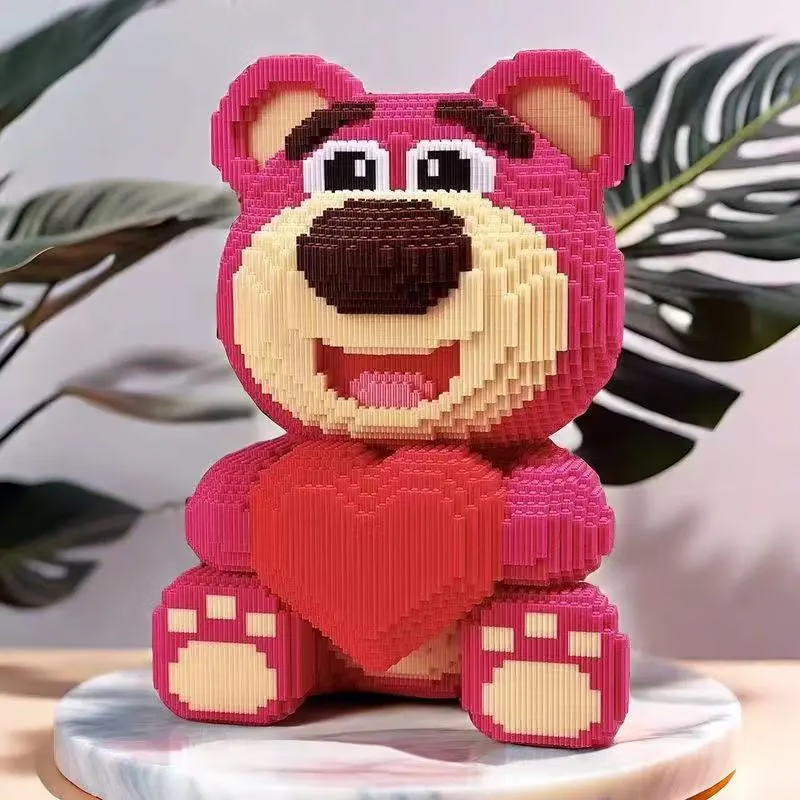 Dadao Extra Large Strawberry Bear Building Blocks Toy, Not Compatible with Lego,...