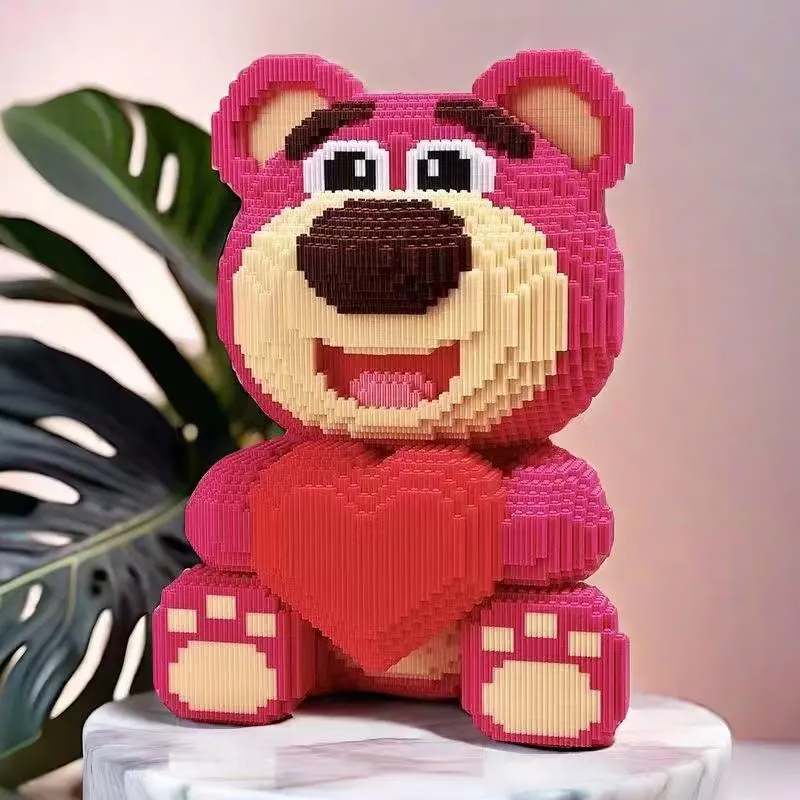 Dadao Extra Large Strawberry Bear Building Blocks Toy, Not Compatible with Lego,...