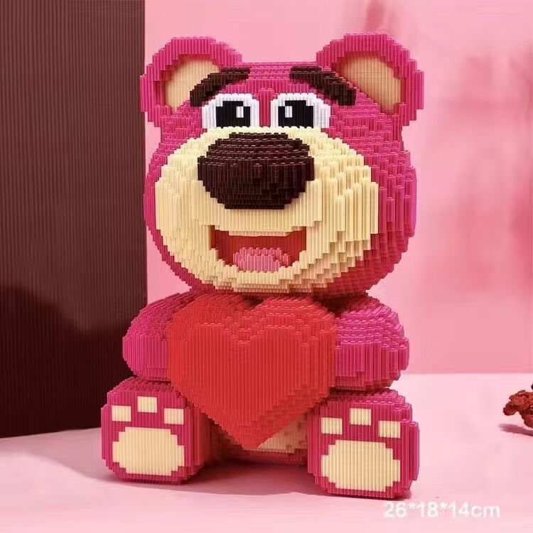 Dadao Extra Large Strawberry Bear Building Blocks Toy, Not Compatible with Lego,...