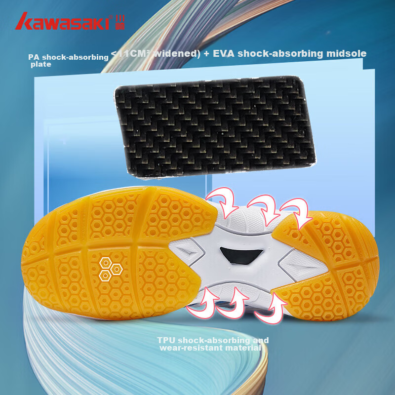 Kawasaki Badminton Shoes for Men And Women, Durable Breathable Professional Comp...