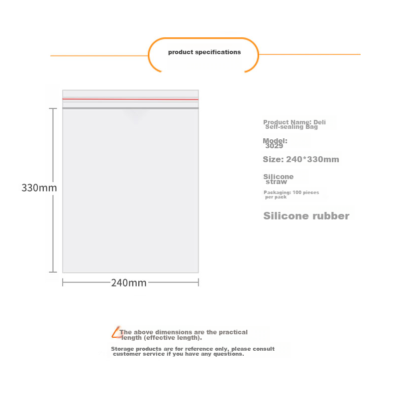 Deli Food Storage Bags, Size 10, 33*24cm, Waterproof, Dustproof, Fresh-Keeping,...