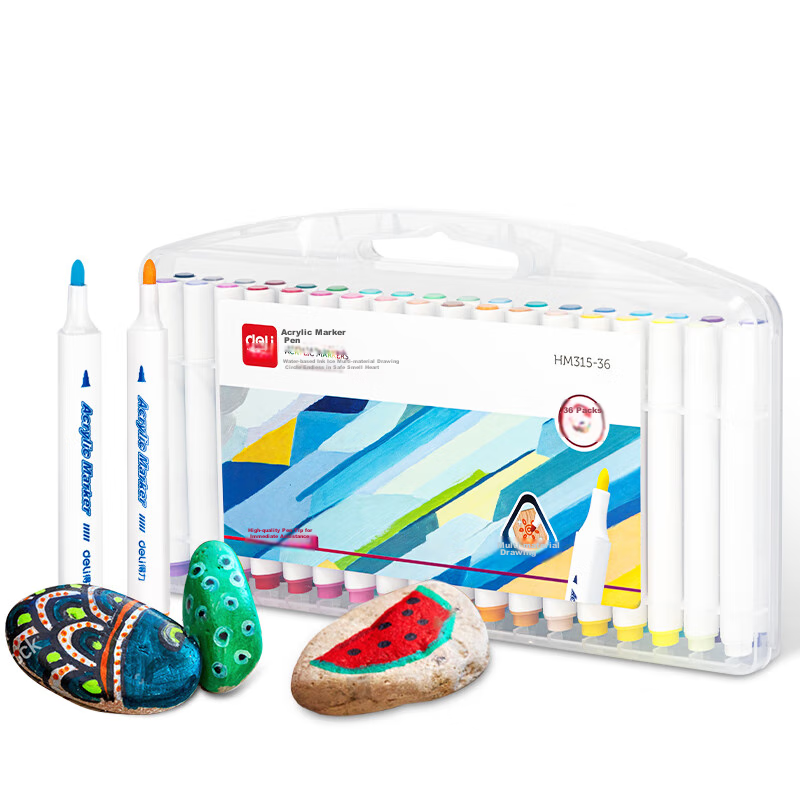 Deli Children's 36-Color Acrylic Markers, Drawing Pens, Art Supplies, Toys for B...