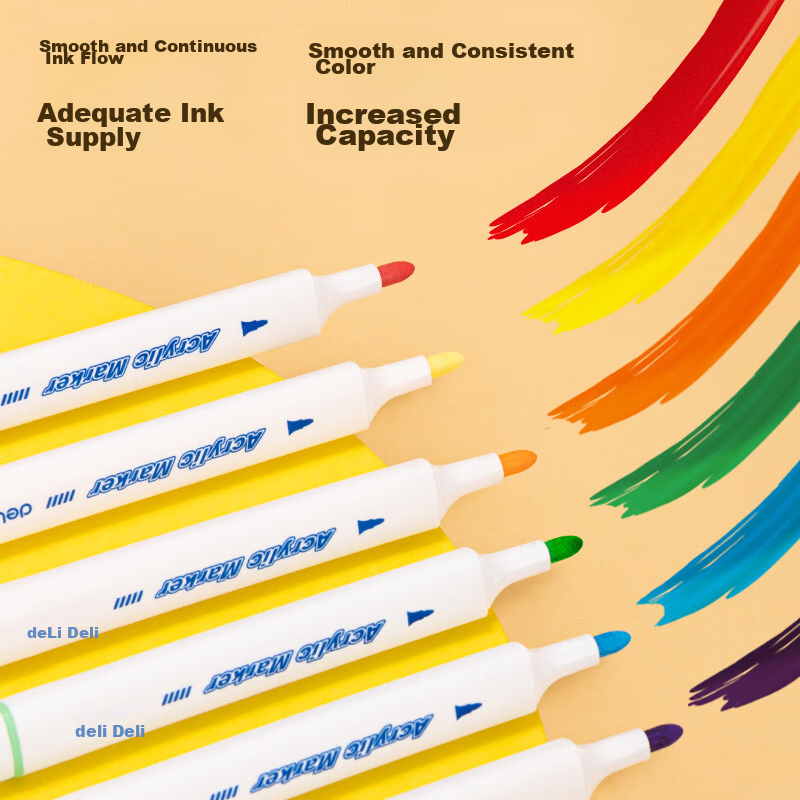 Deli Children's 36-Color Acrylic Markers, Drawing Pens, Art Supplies, Toys for B...