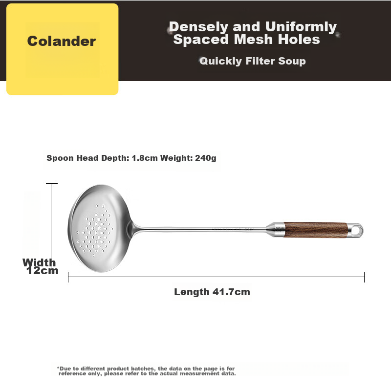 Chuidahuang 316 Stainless Steel Soup Ladle with Rosewood Handle, Thickened Spoon...