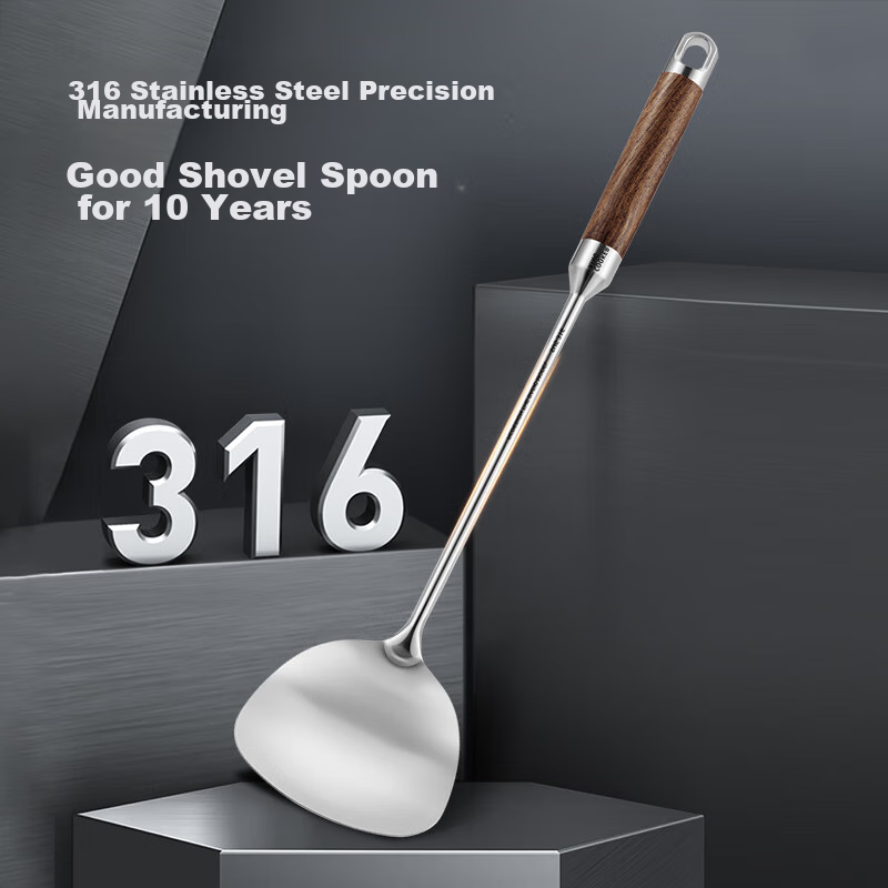 Chuidahuang 316 Stainless Steel Soup Ladle with Rosewood Handle, Thickened Spoon...