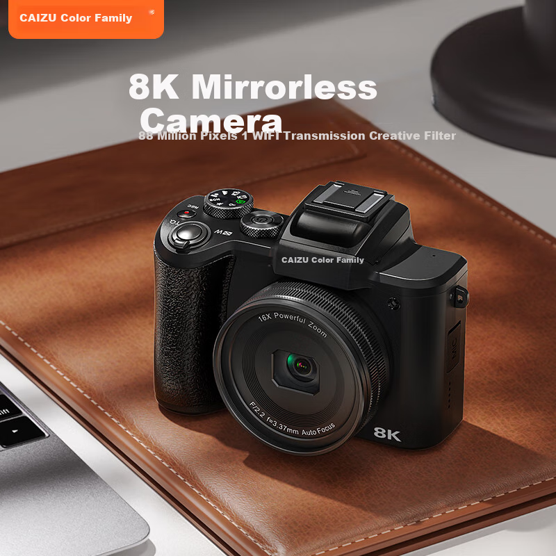 CAIZU 48MP Dual Camera 8K Entry-Level Vlog Mirrorless Camera with 1/2 Inch Senso...