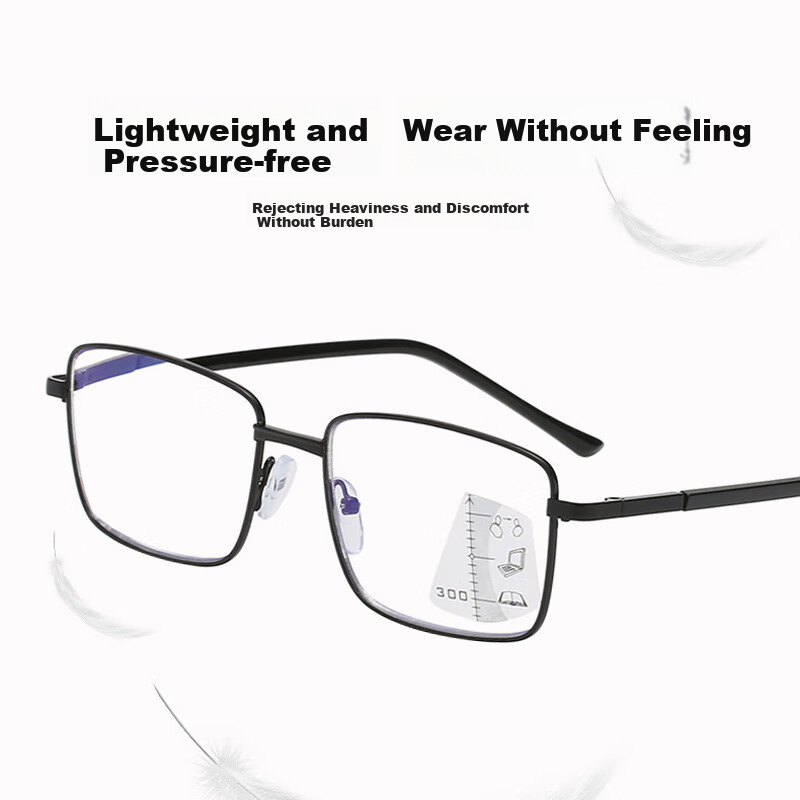 Murata Inaho Progressive Multifocal Reading Glasses with Blue Light Blocking, Bl...