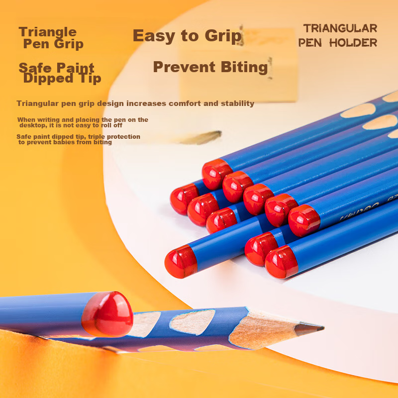 Deli Perforated Pencils, 50 Pieces, 2B Triangular Grip, Easy to Hold, Writing Pe...
