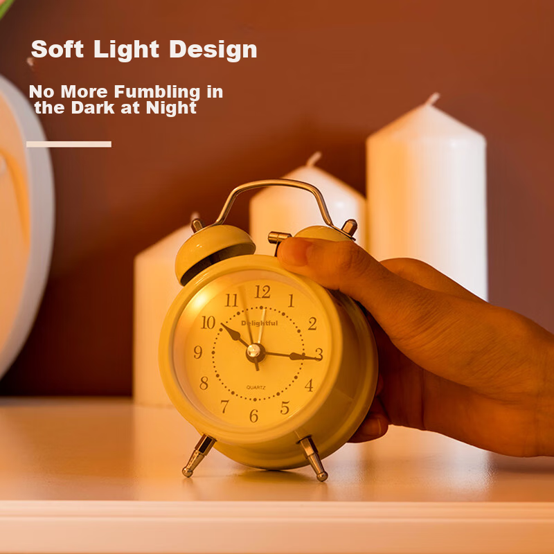 Deli Mini Luminous Alarm Clock for Home Bedroom Bedside, Children Students' Wake...