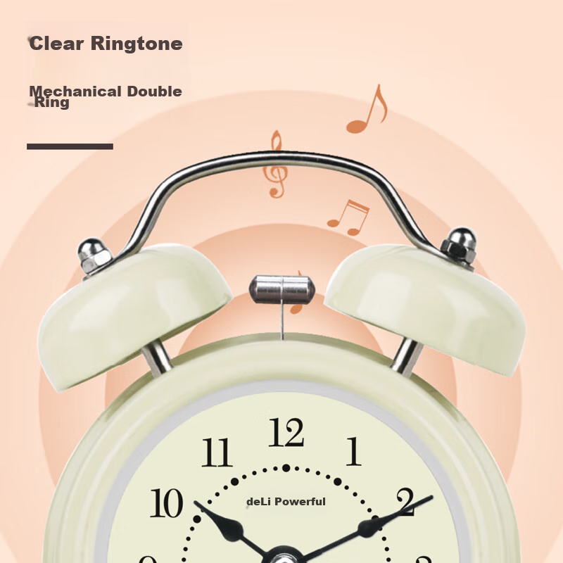 Deli Mini Luminous Alarm Clock for Home Bedroom Bedside, Children Students' Wake...