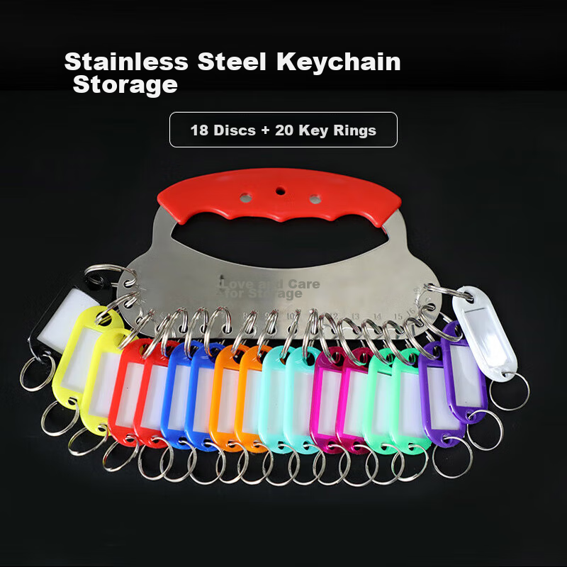 Deyin 18-Slot Key Ring, Metal Key Holder, 7423 Key Ring, Storage Tray, Markable...