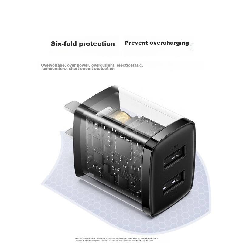 Baseus Dual-Port Charger USB Socket Multi-Port Fast Charging 5V2A/1A Charger Plu...