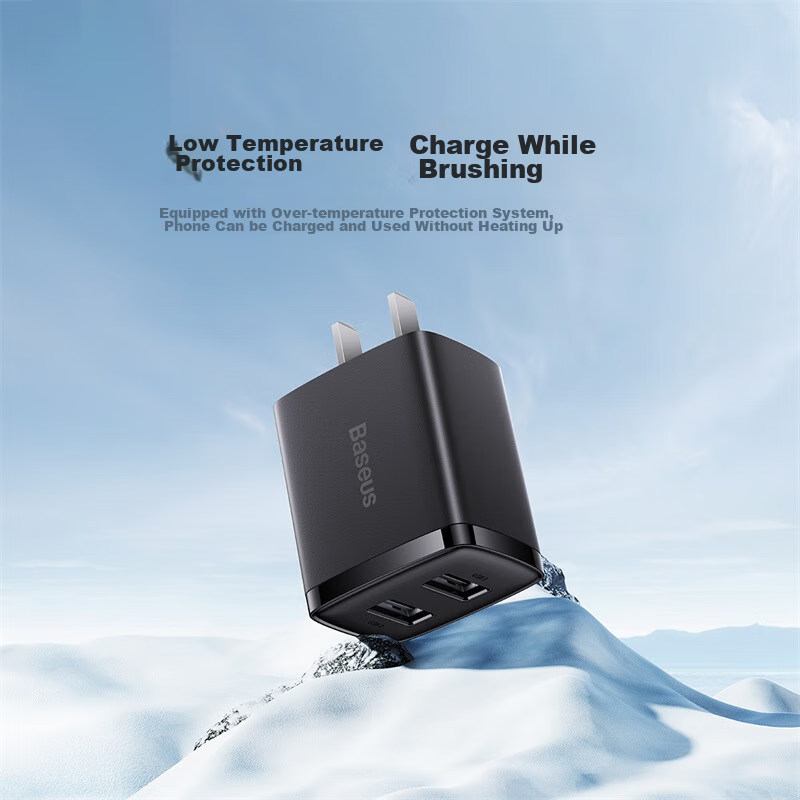 Baseus Dual-Port Charger USB Socket Multi-Port Fast Charging 5V2A/1A Charger Plu...