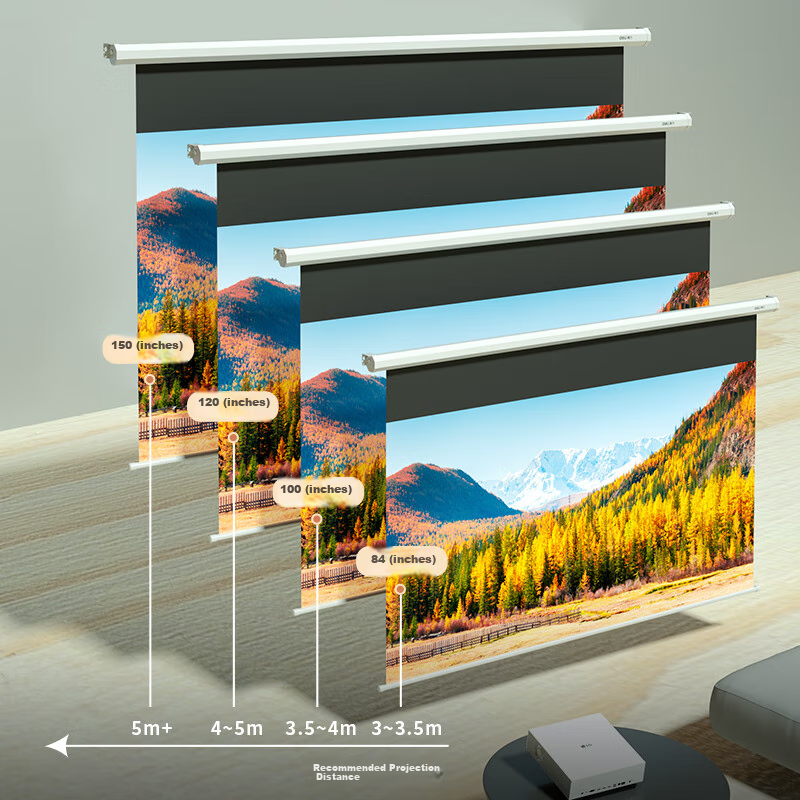 Deli 100-Inch 16：9 Remote Control Electric 8K Ultra HD Photon Screen 3.0 Anti-C...