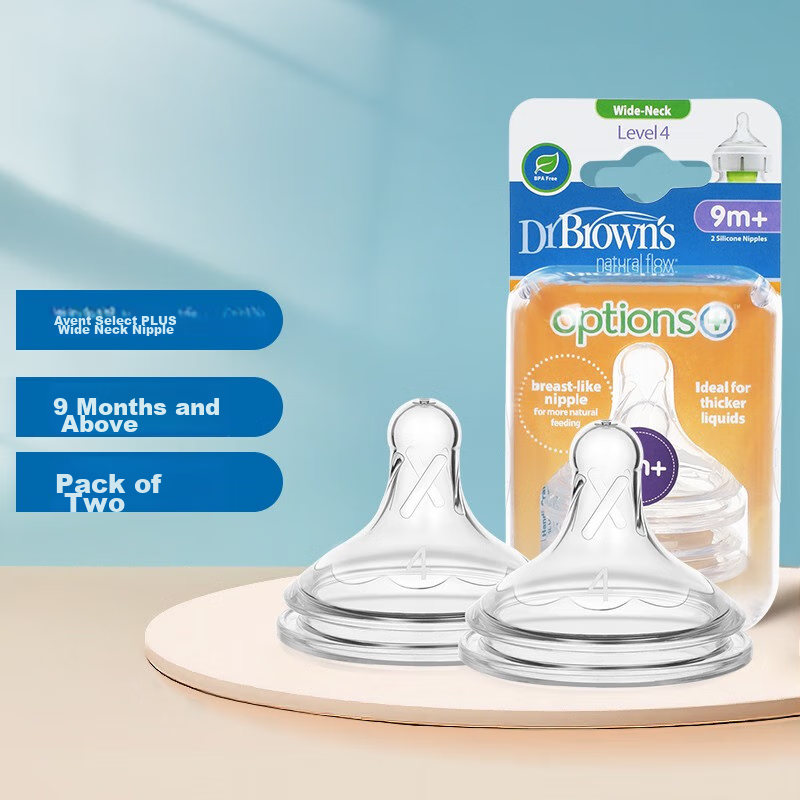 Dr. Brown's Nipples, Wide-Neck Nipples (9 Months And Above), Round Hole Silicone...
