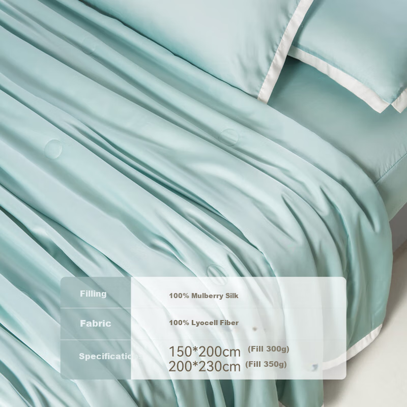 SILKUEEN 100% Mulberry Silk Summer Comforter 100S Tencel Air Conditioning Quilt...