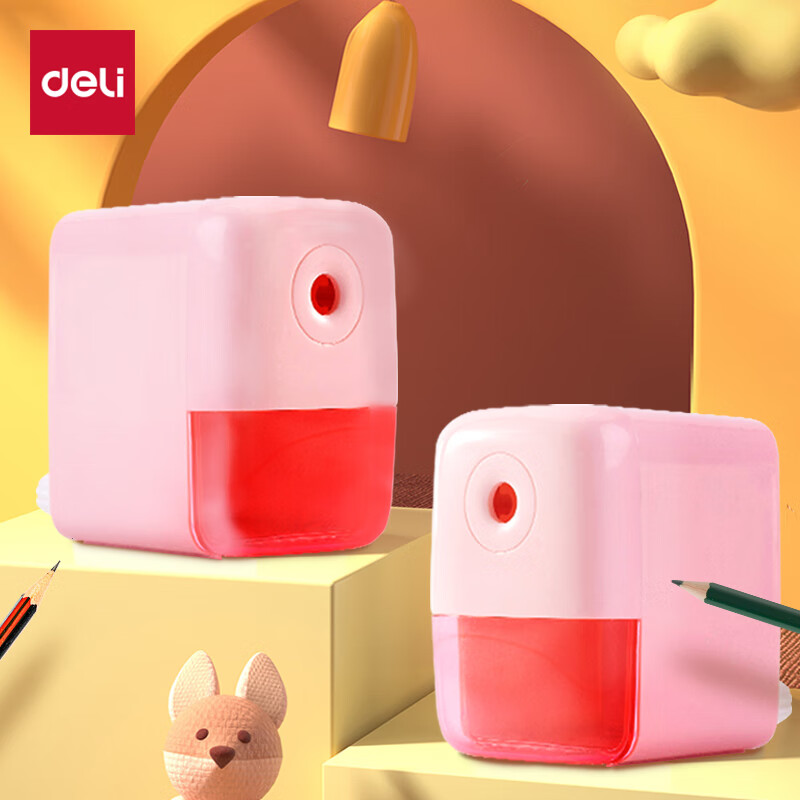 Deli Student Automatic Pencil Sharpener with Hand-Crank, Pencil Sharpener, Penci...