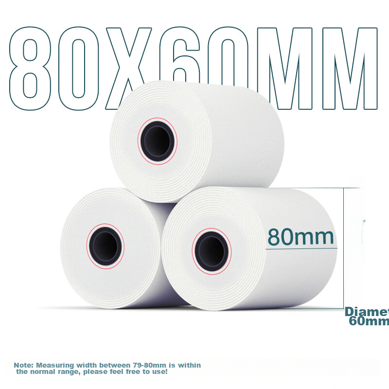 Deli 80*60 Model 28m*50 Rolls Coral Sea Thermal Receipt Paper for Restaurants, T...