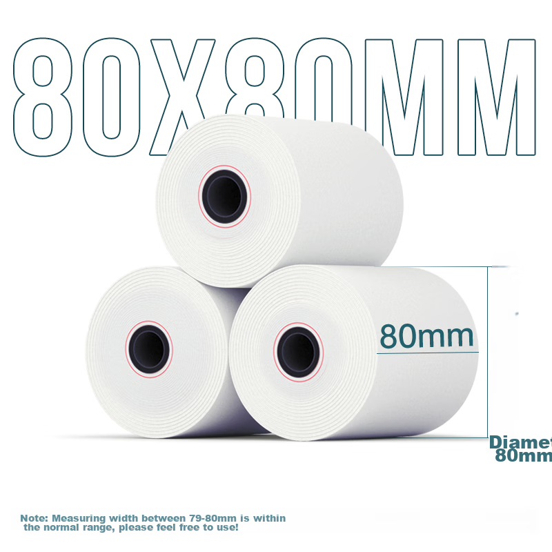 Deli Coral Sea Thermal Receipt Paper, 80*80mm, 40 Rolls, Restaurant Takeout Rece...