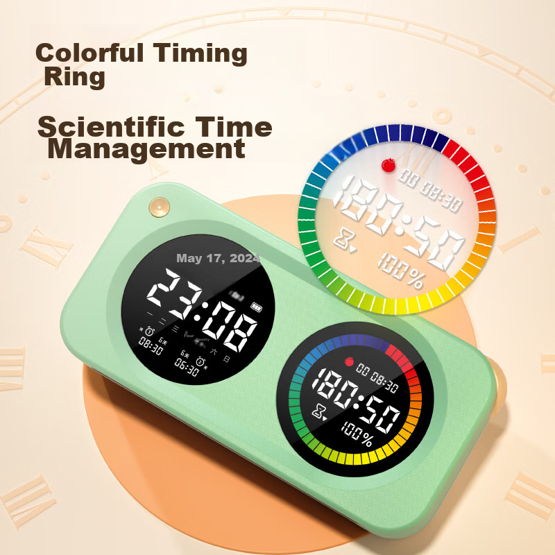 Deli Student Dual-Screen Visual Timer, Color Screen Time Management Device, One-...