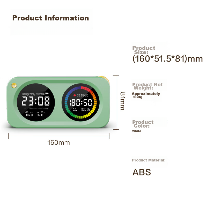 Deli Student Dual-Screen Visual Timer, Color Screen Time Management Device, One-...