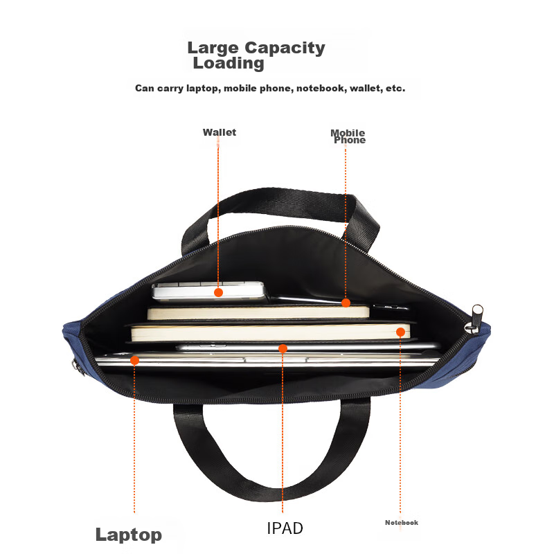 Deli Double-Layer Briefcase/document Bag/briefcase/large Zipper Bag, Handbag for...