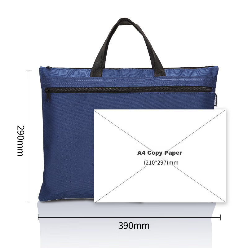 Deli Double-Layer Briefcase/document Bag/briefcase/large Zipper Bag, Handbag for...