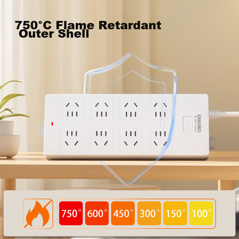 Deli New National Standard Safe Power Strip, Power Bar/Extension Cord/Power Boar...