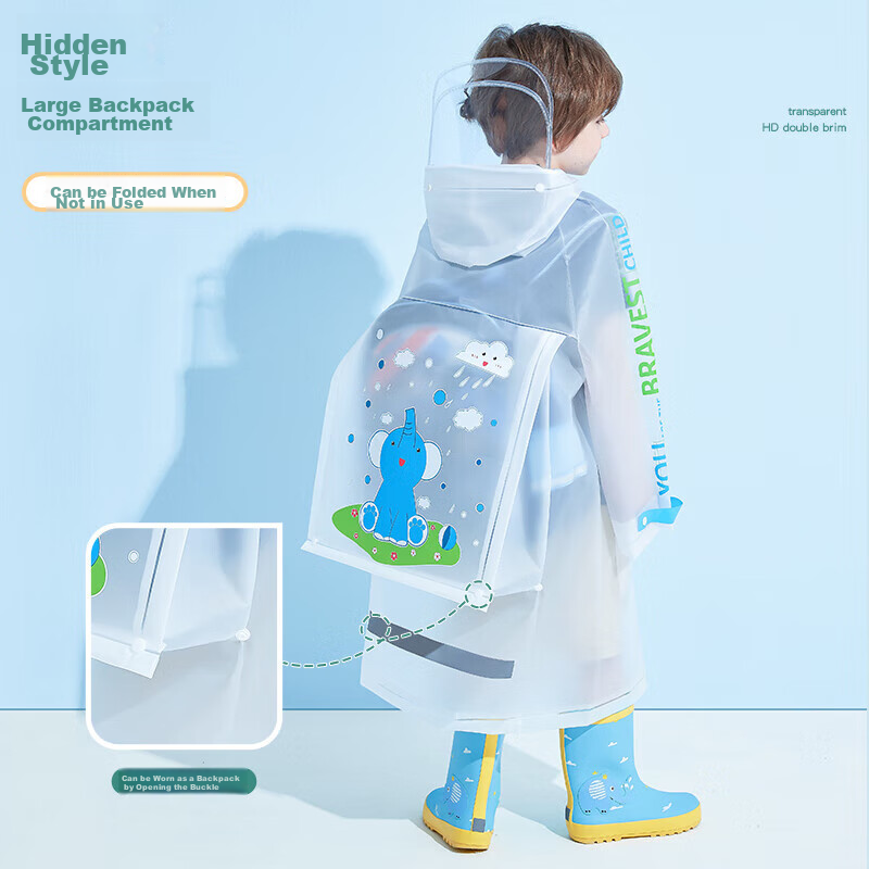 KEYRU Children's Raincoat for Elementary School Students And Kindergarteners, wi...