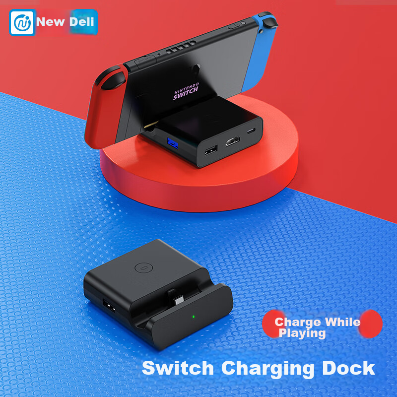 NEWDERY Switch Portable Dock, NS Charger, OLED Screen Mirroring Cable, Console C...