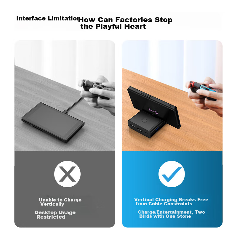 NEWDERY Switch Portable Dock, NS Charger, OLED Screen Mirroring Cable, Console C...