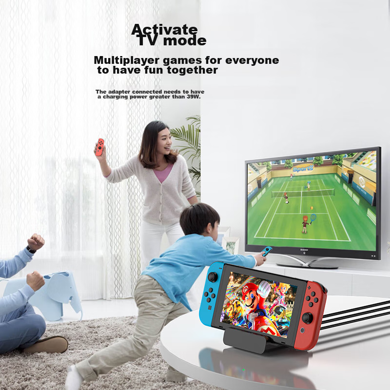 NEWDERY Switch Portable Dock, NS Charger, OLED Screen Mirroring Cable, Console C...