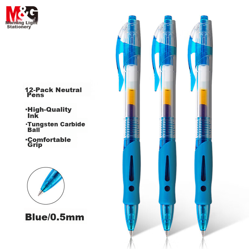 M&G Stationery GP1008 Retractable Gel Pen, Student 0.5mm Signature Pen, Business...