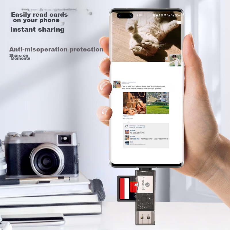 Biaze USB/Type-C Card Reader SD/TF Dual-Function Two-In OTG USB-C Phone Card Rea...