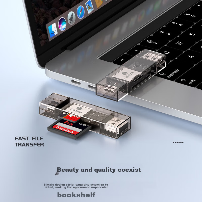 Biaze USB/Type-C Card Reader SD/TF Dual-Function Two-In OTG USB-C Phone Card Rea...