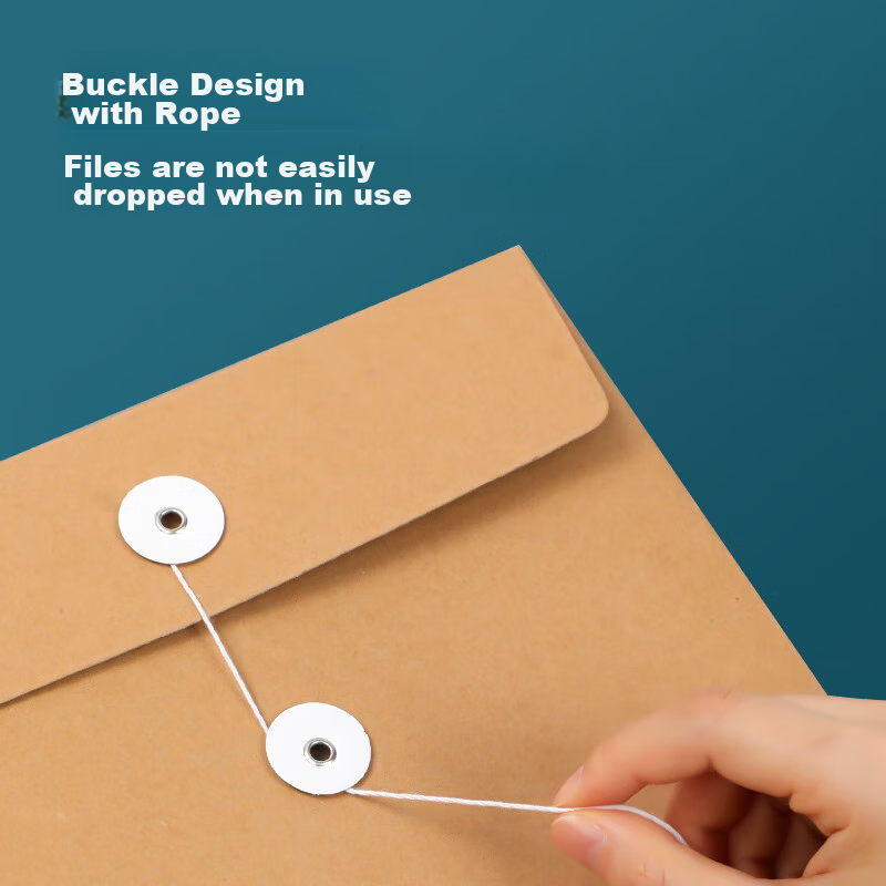 Deli 10 A4 Mixed Pulp 250g Kraft Paper File Folders, 8cm Side Width, Large Capac...