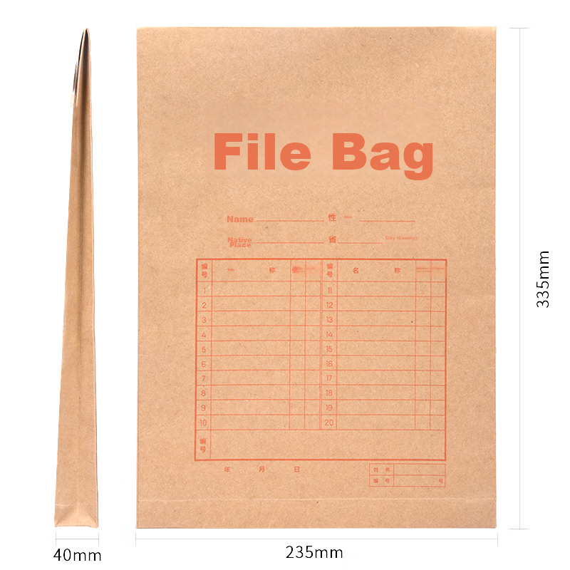 Deli 10 Pcs/A4 Mixed Pulp 250g Kraft Paper File Folders Gift Bags, 4cm Side Widt...